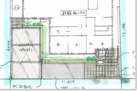 お庭の図面