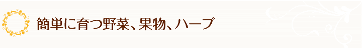 簡単に育つ野菜、果物、ハーブ